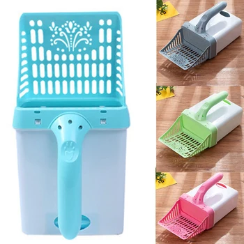 

Pet Cleaning Tool Cat Litter Shovel Cat Bath Training Tool Cat Shit Portable One with Bucket Large Hole Shovel
