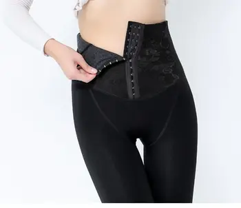 

Women's Warm High Waist Body Shape Slim Legging Thicken Plus Velvet Black Skin Color Women Leggings G05