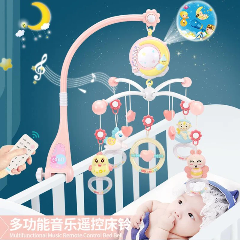 Детские погремушки в кроватку мобильные игрушки держатель вращающаяся Мобильная кровать колокольчик Музыкальная Коробка проекция 0-12 месяцев новорожденный младенец мальчик игрушки