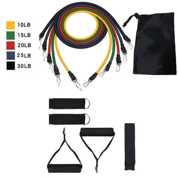 

11Pcs Resistance Bands Set Expander Rubber Band Stretch Training Physical Gyms Home Gym Bouncing Trainer Pull Rope Set