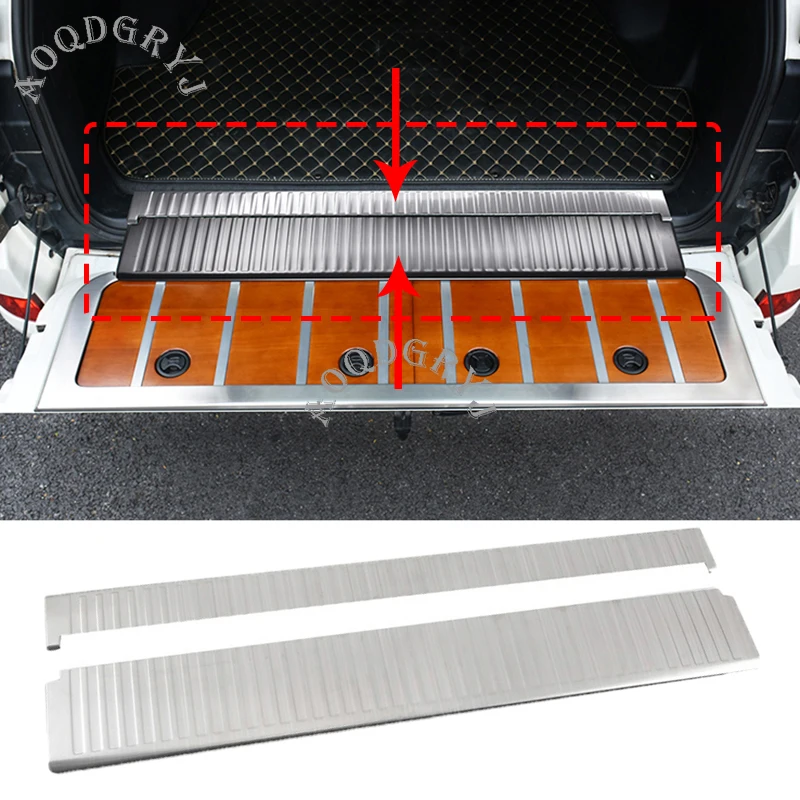 

Car Accessories 2pcs Inner Rear Bumper Cargo Protector Sill Plate Trim Fit For Toyota Land Cruiser LC200 2008-2020