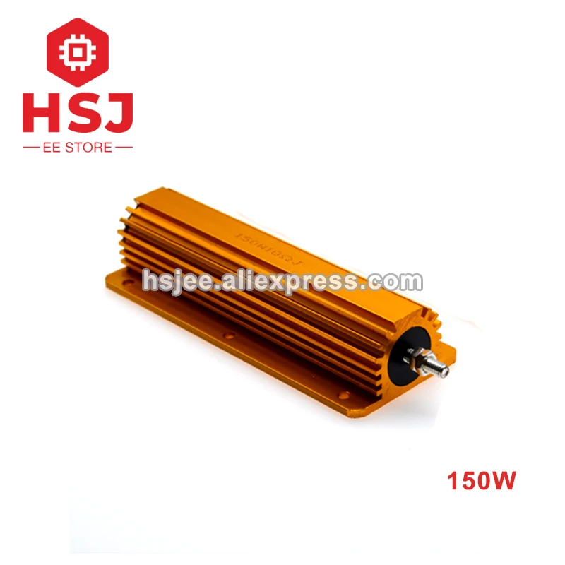 1pcs RX24 150W Aluminum Power Metal Shell Case Wirewound Resistor 1R 2R 10R 15R 20R ohm Aluminium | Электронные компоненты и