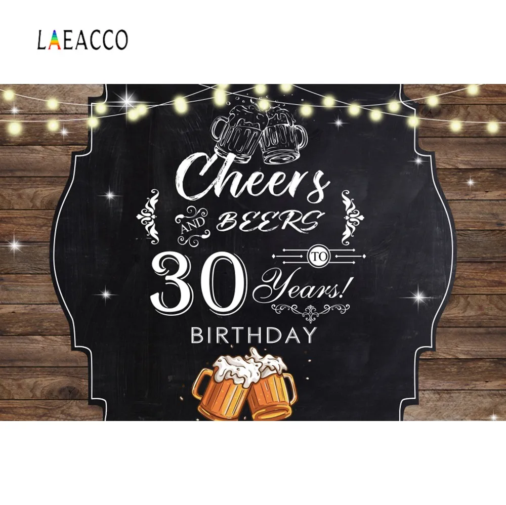 Laeacco деревянная доска Cheers пиво Happy 30 40 50th день рождения фотосессия плакат фото Фон фотографии фоны