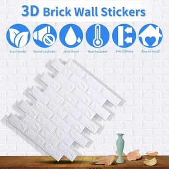 

70*77 3D Wall Sticker Self Adhesive Wallpaper DIY Brick Living RoomTV Kids Safty BedroomWarm Home waterproof Decor Wall Stickers