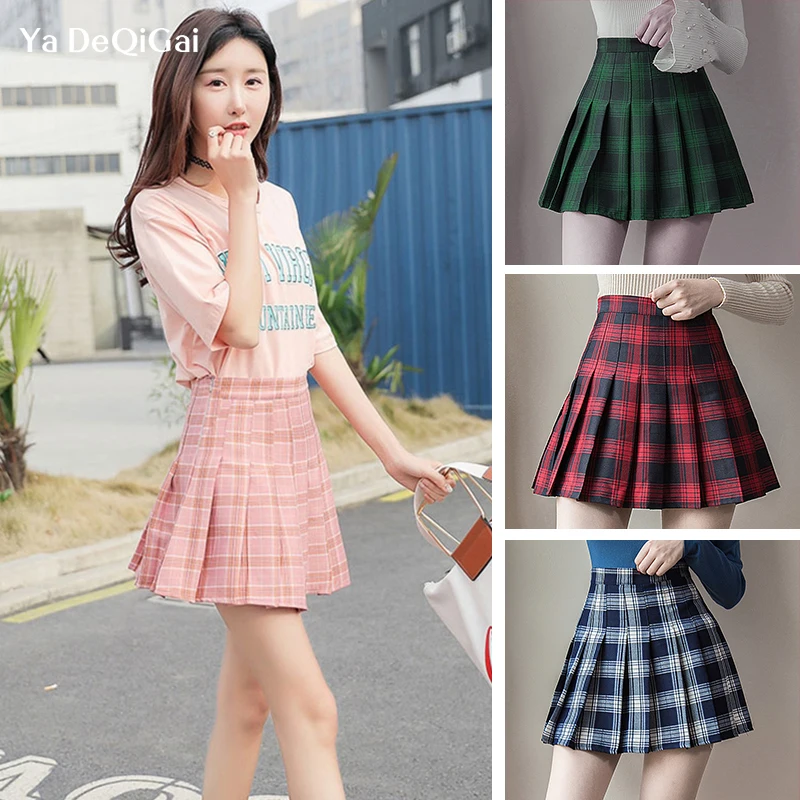 Летняя женская плиссированная юбка; Униформа; Корейская элегантная юбка с высокой талией; плиссированная юбка для соревнований; одежда для отдыха для маленьких девочек
