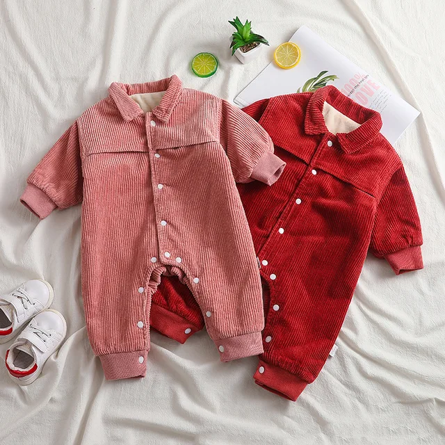 66 100cm Nowy Zima Cordury Zagescic Cieply Polar Wewnatrz Baby Gap Baby Boy Zima Romper Baby Girl Ogolnie Tanie I Dobre Opinie