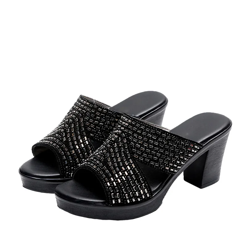 

Summer Fashion Ladies Crystal Sandals Casual Sandals Luxurious Trendy Shoes Women Shoes outdoor Sand Holiday zapatos de mujer