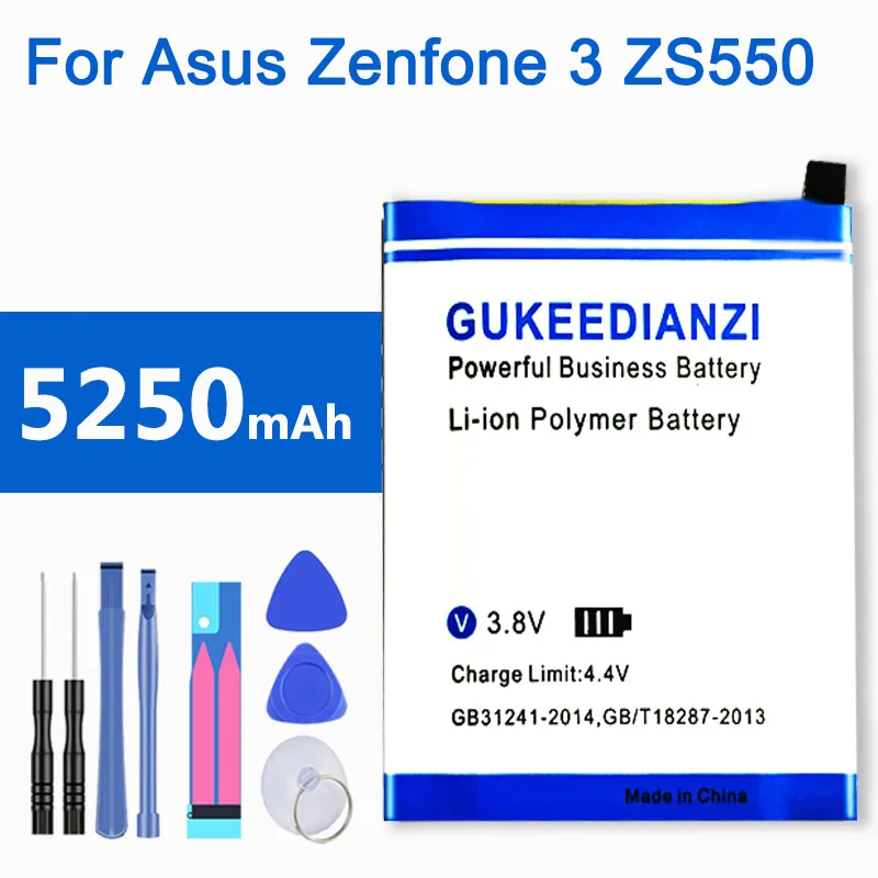 GUKEEDIANZI 5250 мАч C11P1603(прямоугольная версия) аккумулятор для телефона ASUS ZenFone 3 Deluxe ZS570KL ZenFone3 полимерный литий-ионный аккумулятор