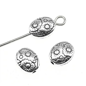 

Malzahar 50 Pieces Sun Oval Small Hole Spacers Beads Jewelry Findings Components Accessories Jewelry