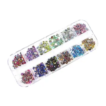 

5 Boxes Nail Rhinestones Kit Nail Rhinestones with 1 Piece 1 Pick up Tweezers RXJC