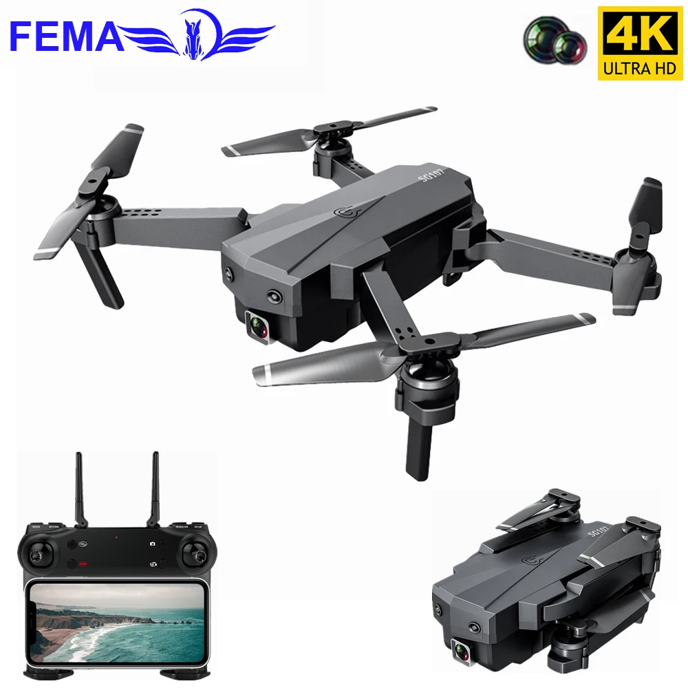 

FEMA SG107 Wifi FPV with 4K Wide Angle Camera Mini Drone Foldable RC Quadcopter Auto Follow Hight Altitude Hold Dron Toys VS E58