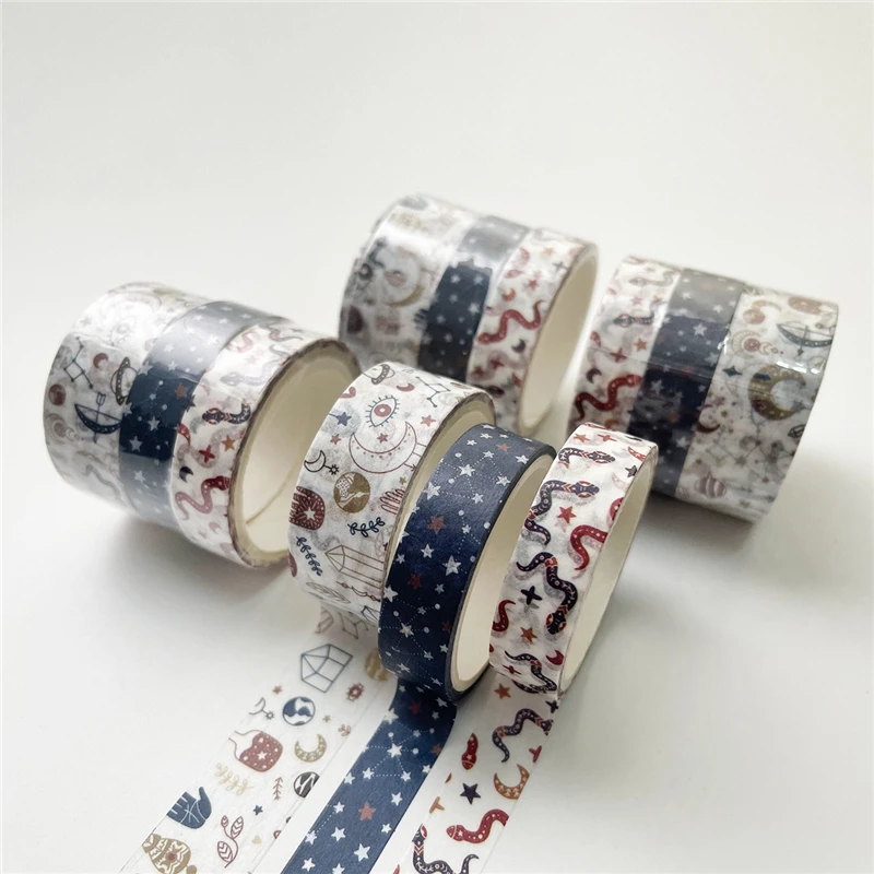 Washi Tape 3 Pc Basic geometry Vintage Starry sky Art Decorative Adhesive Tape Diy Scrapbooking Sticker Label Stationery