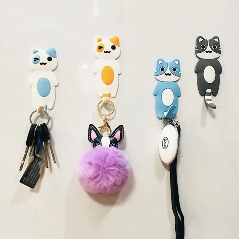 新日本猫かわいいクリエイティブ漫画の猫の尾冷蔵庫マグネットフックカラフルな猫強力な磁石自宅保管オーガナイザー 冷蔵庫マグネット Aliexpress