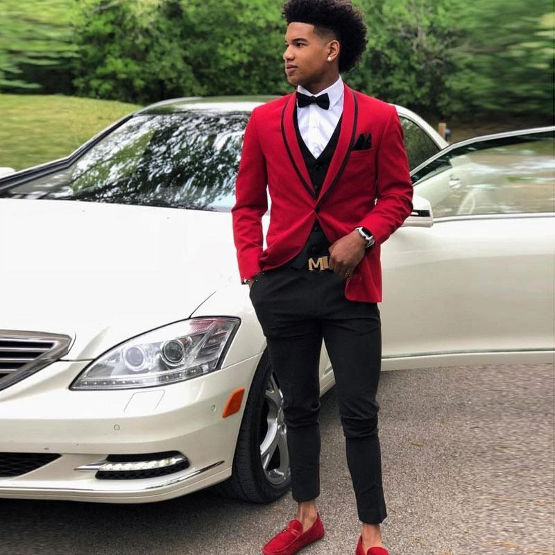 Red prom tux Outlet