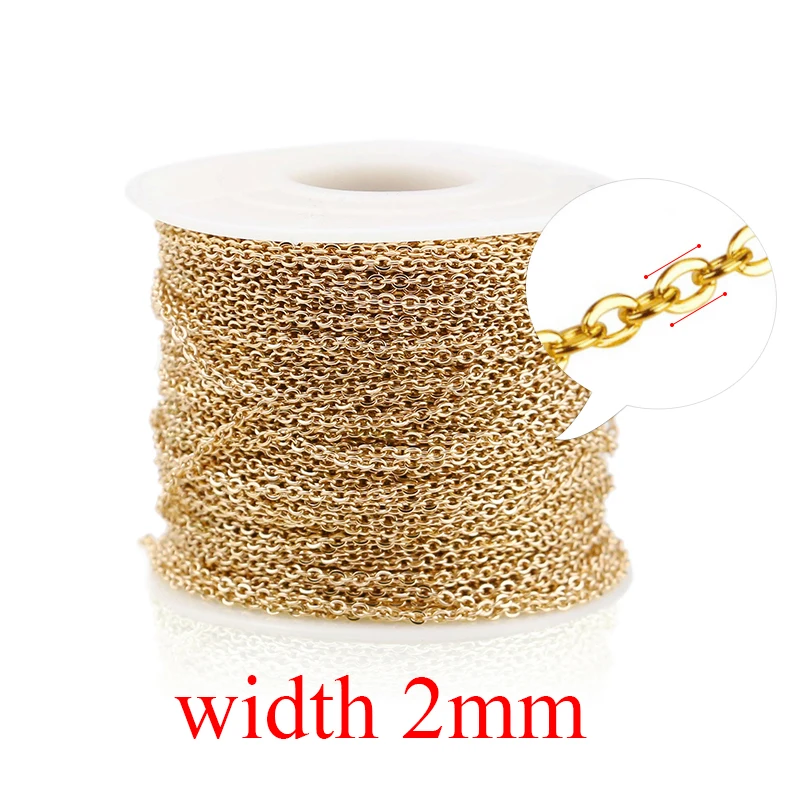 Elegant Stainless Steel Cable Chain for DIY Jewelry Making, Silver & Rose Gold, Various Thickness Options