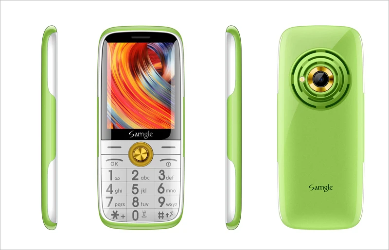 Green Samgle бар функция телефона 3g WCDMA Супер долгий режим ожидания большой ключ HD дисплей фонарик Lound Динамик Whatsapp скорость вызова просто - Цвет: Green