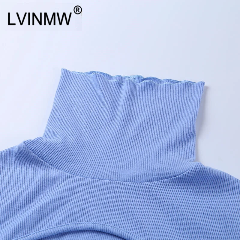 Женская трикотажная футболка LVINMW укороченный топ с высоким вырезом и
