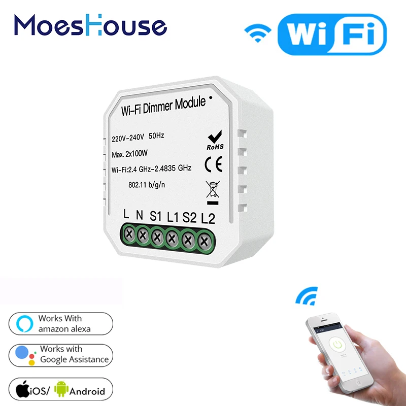 DIY WiFi смарт светильник светодиодный диммер Smart Life/Tuya APP беспроводной модуль