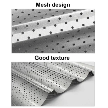 

Baguette Easy Clean Non Stick Bakeware Fast Molding Steel French Bread Cake Baking Pan Multifunctional Home Kitchen Restaurant