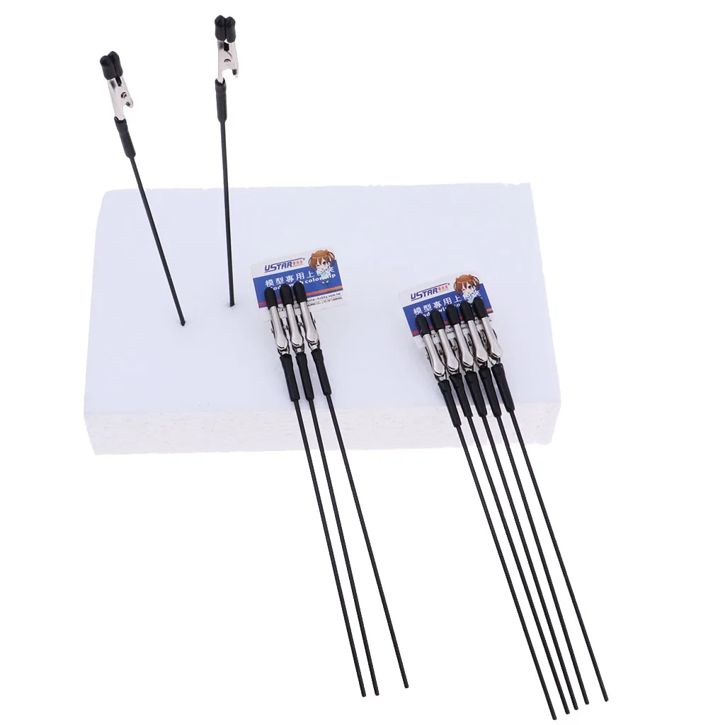 10pcs Alligator Clip Stick + Foam Stand Base for Airbrush Hobby Model Parts 10pcs Alligator Clip Stick + Foam Stand Base for Airbrush Hobby Model Parts