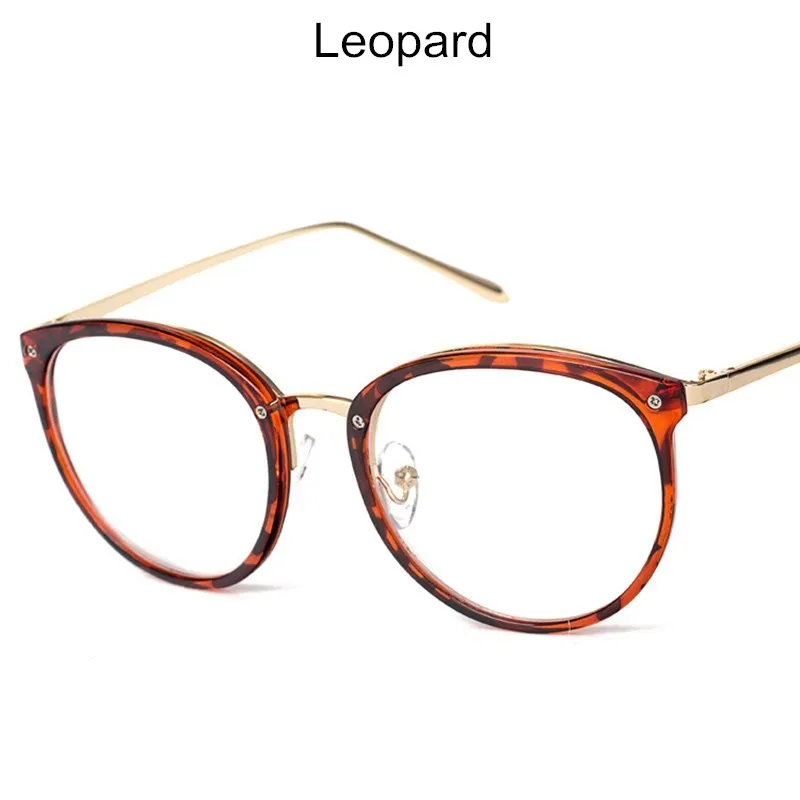 KOTTDO винтажные круглые оправы для очков для мужчин, Классические Прозрачные оправы для очков для женщин, очки для близорукости - Цвет оправы: leopard