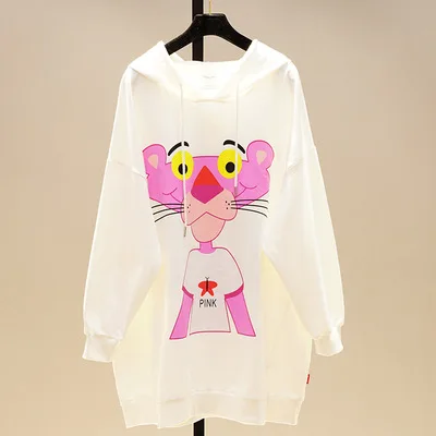 Thick Hooded Sweatshirts New Spring Autumn All-match Cartoon Casual Students Pullovers Top Cotton Women Hoodies Loose