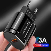 18 Вт быстрое зарядное устройство 3,0 USB зарядное устройство для samsung A50 A30 iPhone 7 8 huawei P20 планшет QC 3,0 быстрое настенное зарядное устройство США ЕС Великобритания разъем-адаптер