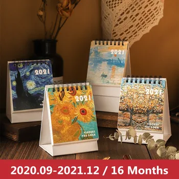 

2021 Mini Van Gogh Oil Painting Desk Calendar The Little Prince Colorful Coil Calendars Daily Schedule Planner