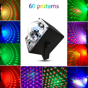 

60 Patterns RGB Stage Light Laser Projector Sound Activated Disco Ball Party Lighting Effect for Christmas KTV Wedding