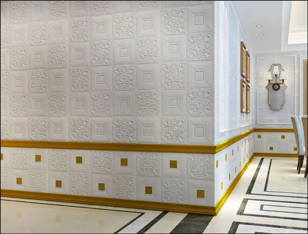 3D Wall Stickers ceiling sticker roof decoration Foam wallpaper stereo waterproof DIY TV background wallpaper decoration sticker
