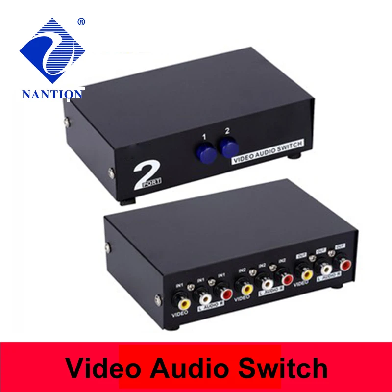 2 Port AV Switch RCA switcher Audio Video Selector AV audio and video switcher 2 in 1 out interface RCA interface MT-231AV
