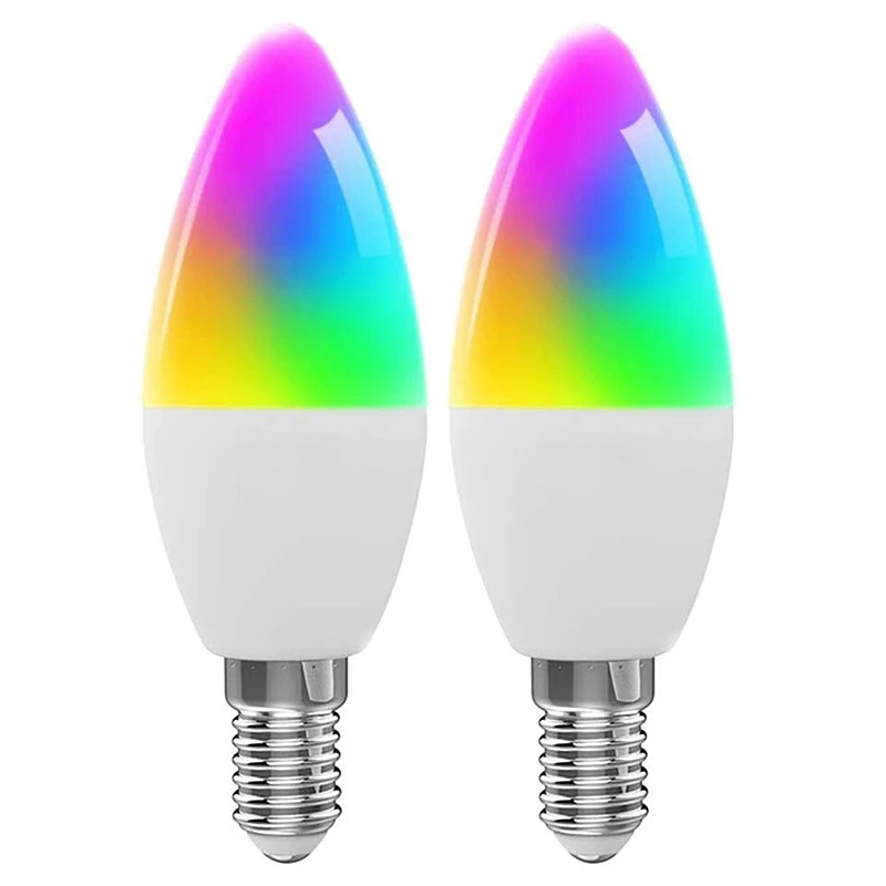 

2Pcs WiFi Smart LED Light Alexa Voice Control RGBCW Table Lamp E14 Table Lamp Interface TUYA Smart Life