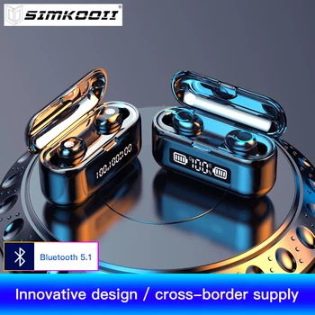 

SIMKOOII F9-43 Bluetooth Earbuds True Wireless Earbuds IPX7 Waterproof Bluetooth 5.0 Headsets HD Stereo Sound Noise Canceling