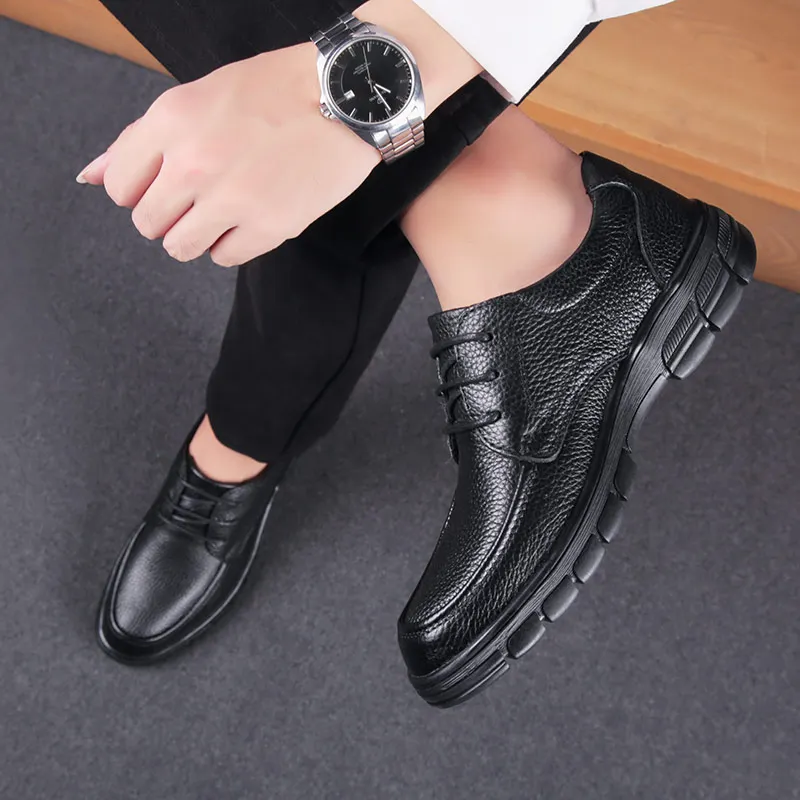 Mens formal shoes business Stylish comfortable Gentleman's formal shoes men middle aged casual shoes dad flats