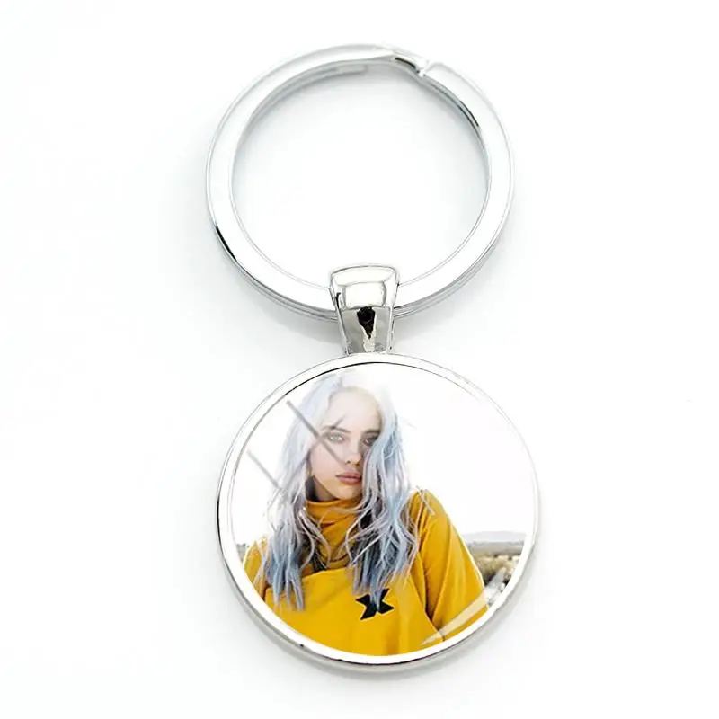 JOINBEAUTY, хип-хоп, музыка, звездное искусство, изображение, брелок Billie Eilish, женский брелок, кольцо, держатель, подарок на день рождения, ювелирное изделие HB09 - Цвет: HB22