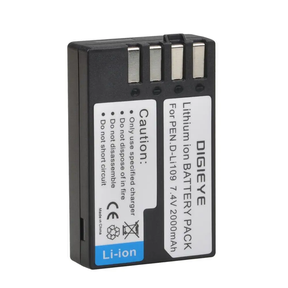 Rechargeable Battery Camera Battery 2000mAh D-Li109 D Li109 DLi109 Rechargeable Battery for Pentax K-70 K70 K-50 K50 K-30 K30 K-S1 KS1 K-S2 KS2 K-r Digital Camera