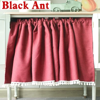 

American Curtain Lace Wine Red for Bay Window Kitchen Short Curtain Cabinet Coffee Curtain Door Drape Blinds DL-JD024#40