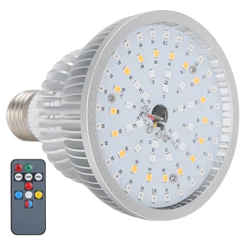 

Plant Grow Light Indoor Garden 50W 64LED Remote Control Full Spectrum Plant Grow Light with Timing Function for Indoor Plants