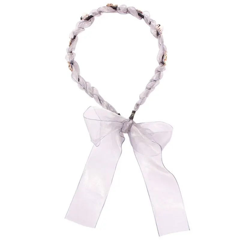 Korean Romantic Gauze Long Ribbon Headband Enamel Alloy Flower Faux Pearl Jewelry Wreath Candy Color Women 1 Korean Romantic Gauze Long Ribbon Headband Enamel Alloy Flower Faux Pearl Jewelry Wreath Candy Color Women 5