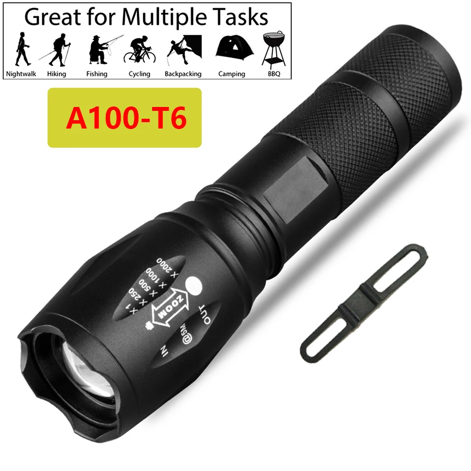 High quality 1000000 Lumens flashlight outdoor riding light glare flashlight outdoor fishing light aluminum flashlight light