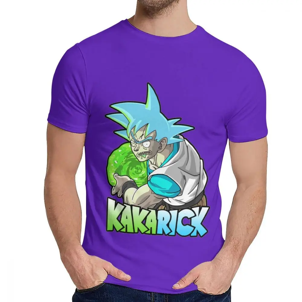 Мужская футболка Saiyan Kakarick Rick And Morty отлично подходит с круглым воротником для отдыха с принтом из мультфильмов с короткими рукавами - Цвет: Фиолетовый