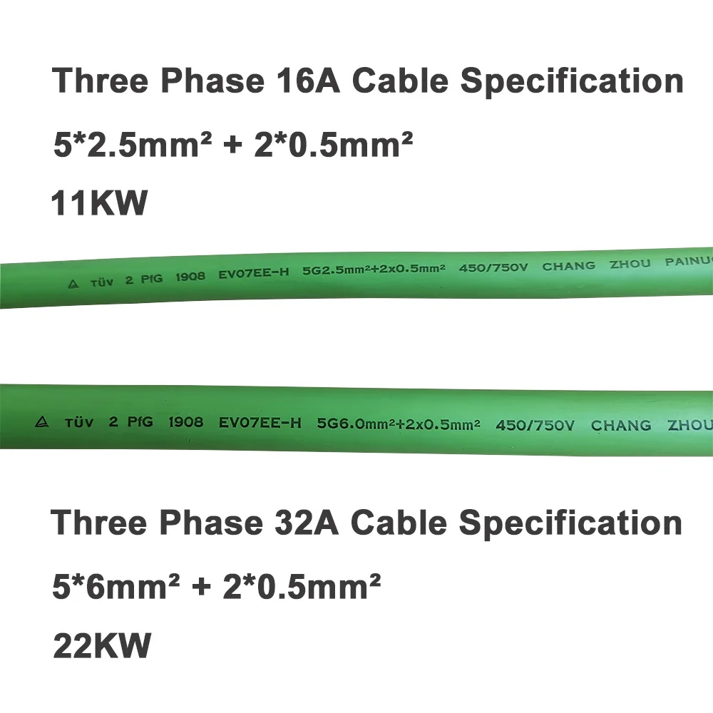 16A 32A трехфазный EV зарядное устройство тип 2 Тип 2 разъем для электрического автомобиля зарядная станция кабель по индивидуальному заказу