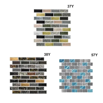 

3D Crystal Square Wall Sticker Eco-friendly Waterproof Removable Self-adhesive Wall Decals Kitchen Bathroom Decoration 31x31cm