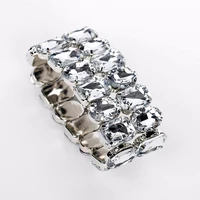 Hot Fashion more color big Crystal Rhinestone Wedding Bridal elasticity Bracelet Bangle Bling Wristband Women Jewelry B034 1