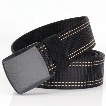 

Nylon Belt Fashion Unisex Men Airport-friendly Non-Metallic Smooth buckle Press buckle Quick Release men Belt 5 Colors