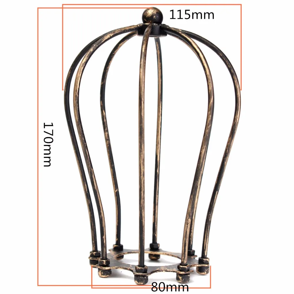 Shade Bulb Hanging Lamp Lamp Cage Iron Holder Light Decor Home Vintage Guard Wire