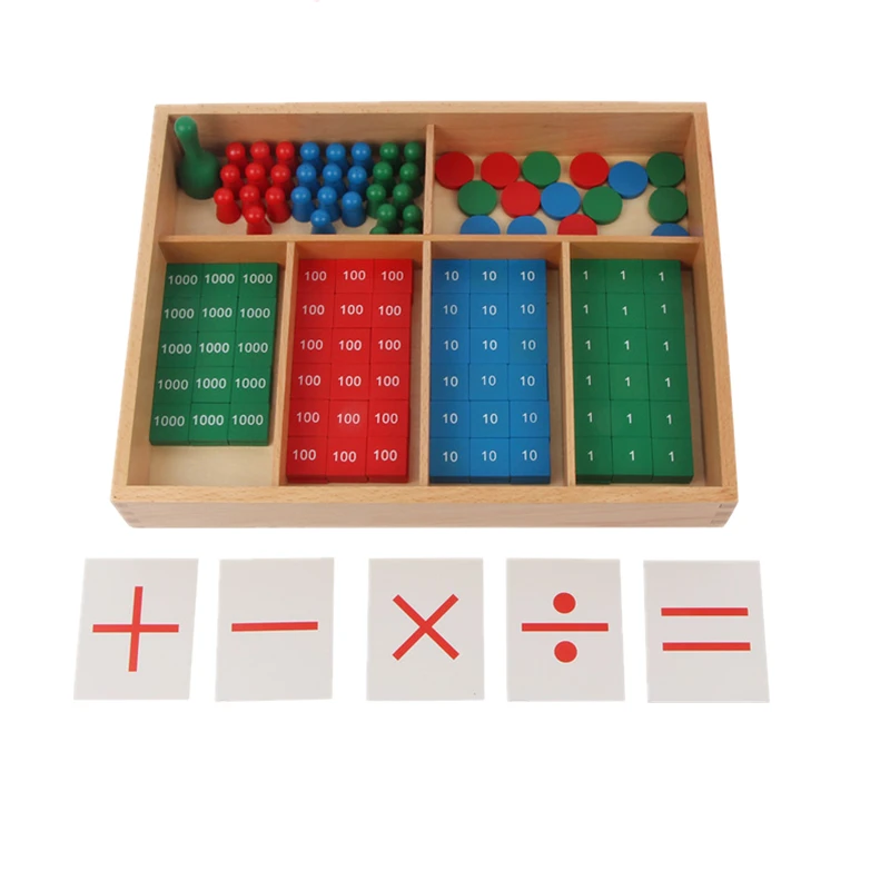 

Montessori Stamp Game Box Kids Addition/ Subtraction/ Multiplication/ Dvision Learning Resources Early Childhood Math Toys