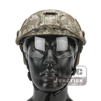 

Emerson Tactical Airsoft BJ Type Fast Helmet Bump Jump Combat Lightweight Modular OPS Helmet w/ Flip Down Visor + Side Rail