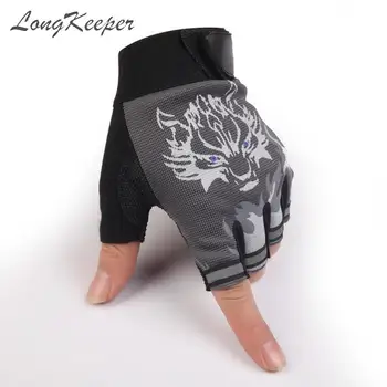 

LongKeeper Men's Sport Gloves Bike Cycling Gloves Fingerless Fitness Mittens Luvas for Summer Autumn Sports Guantes with Wolf