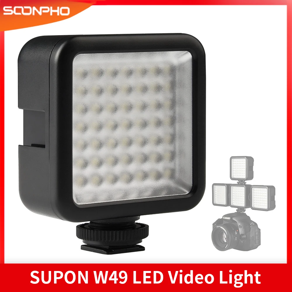 SUPON W49 светодиодный светильник для видеосъемки фотосъемки горячий башмак